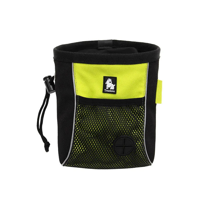 Orange waterproof dog training waist bag with removable waste compartment showing adjustable waist strap
