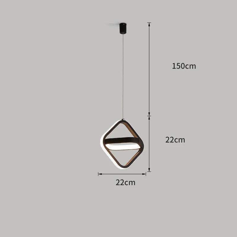 Modern minimalist bedside lamp with long-line single head design in geometric shape with remote control