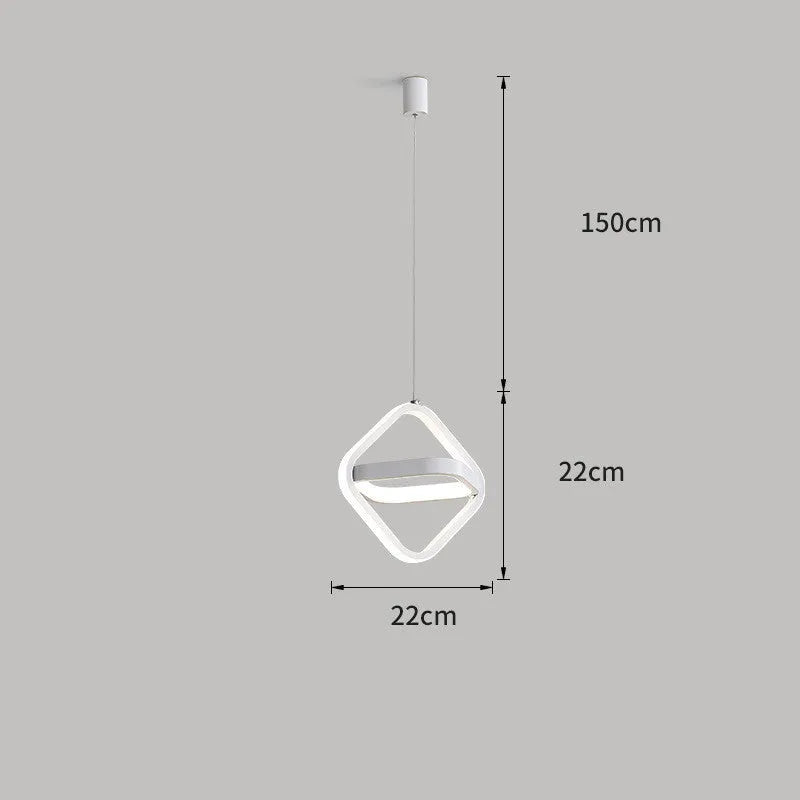 Modern minimalist bedside lamp with long-line single head design in geometric shape with remote control