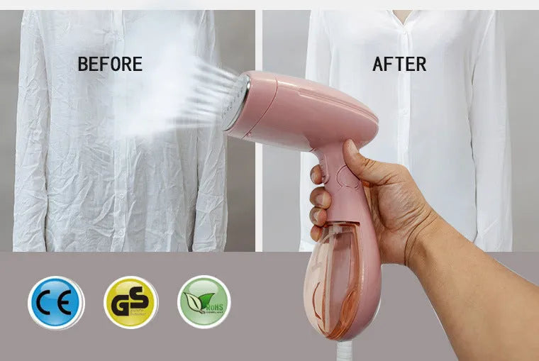 Sokany pink handheld steam ironing brush with EU plug on 220V power