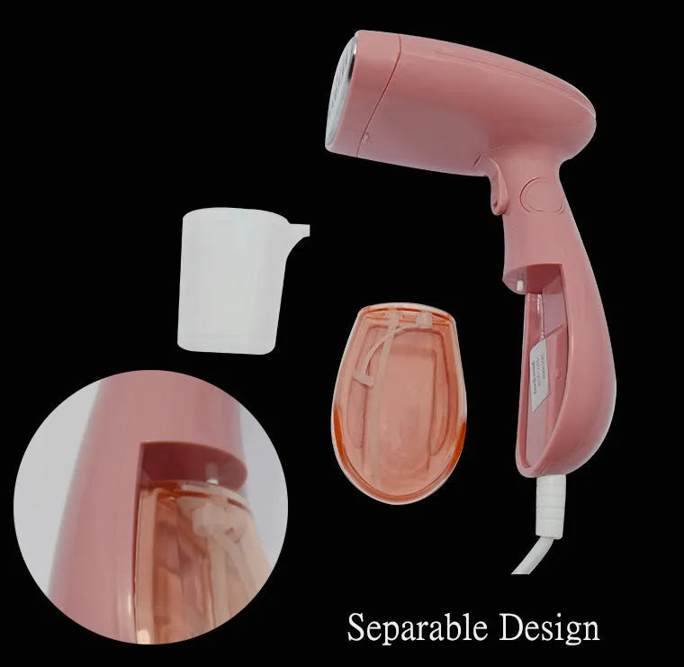 Sokany pink handheld steam ironing brush with EU plug on 220V power