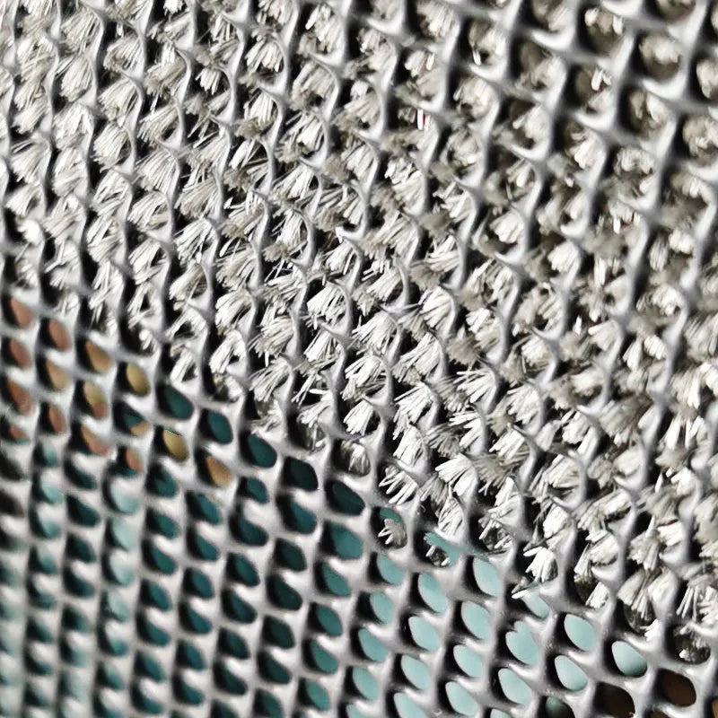 Blue window cleaning brush with double-sided sassafras fibres and gap brush attachment for screens and glass