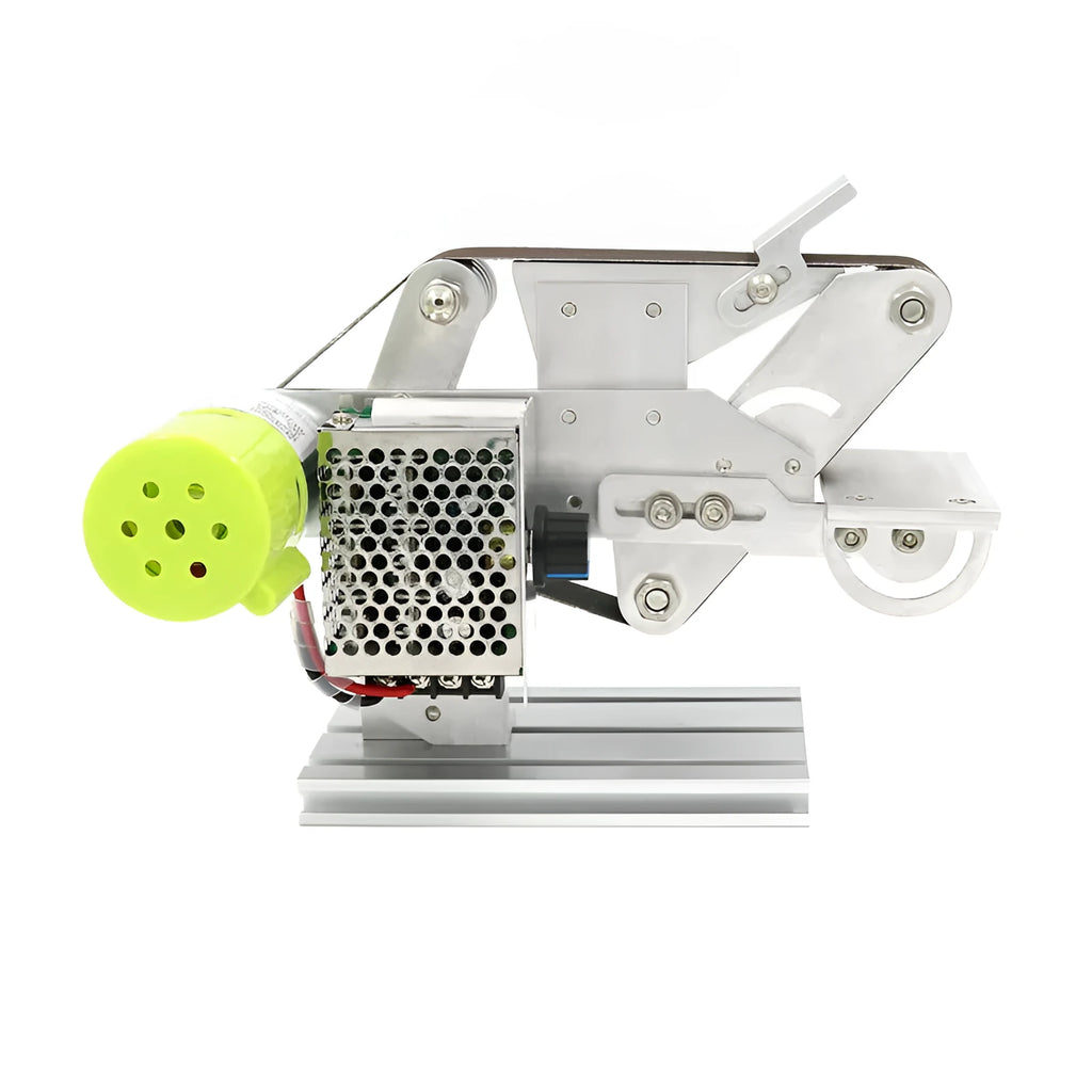 895 fixed-angle desktop belt sharpening machine with speed adjustment controls and safety guards