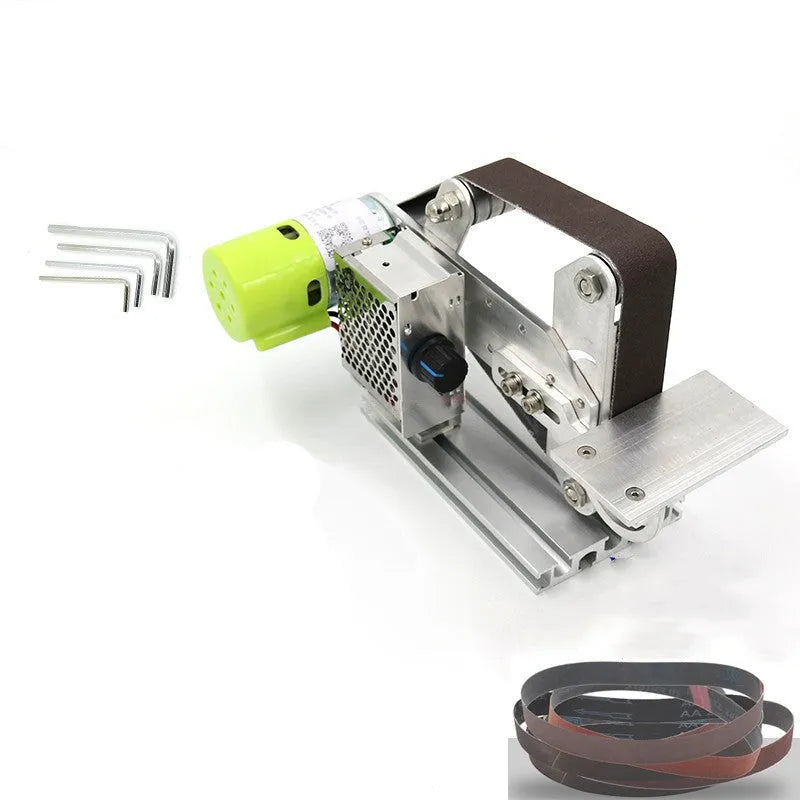 895 fixed-angle desktop belt sharpening machine with speed adjustment controls and safety guards