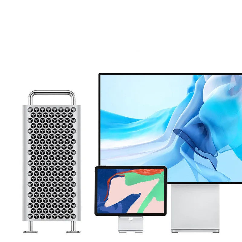 Alloy mobile phone holder for desktop use with universal smartphone and tablet compatibility