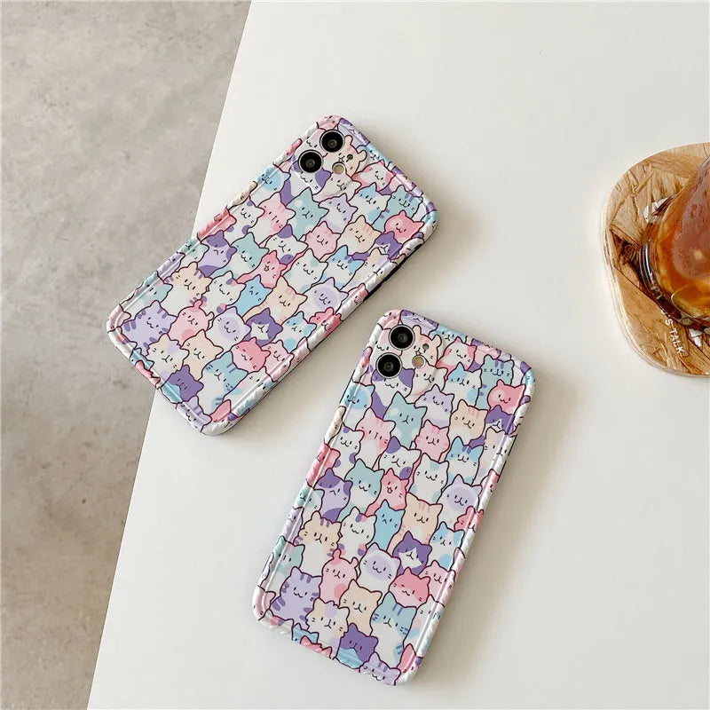 iPhone cartoon TPU protective case showing printed design and flexible construction