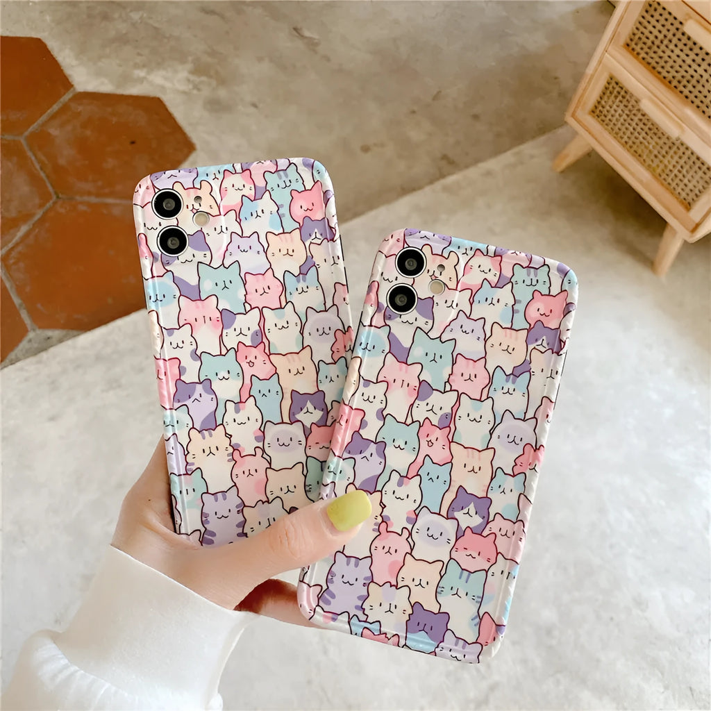 iPhone cartoon TPU protective case showing printed design and flexible construction