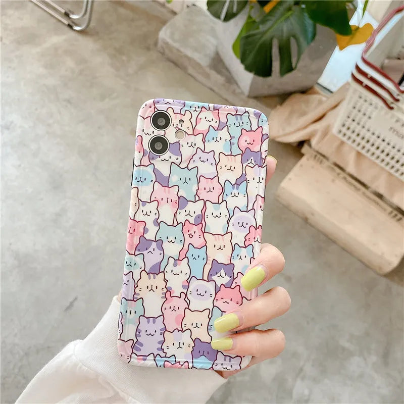 iPhone cartoon TPU protective case showing printed design and flexible construction