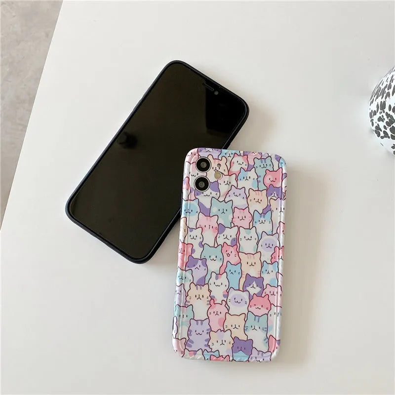 iPhone cartoon TPU protective case showing printed design and flexible construction