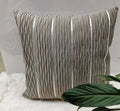 45x45 cm striped velvet cushion cover in wine red colour with plush texture