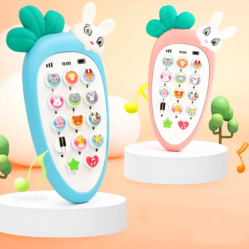 Baby electronic phone toy in multiple colours with educational sound buttons