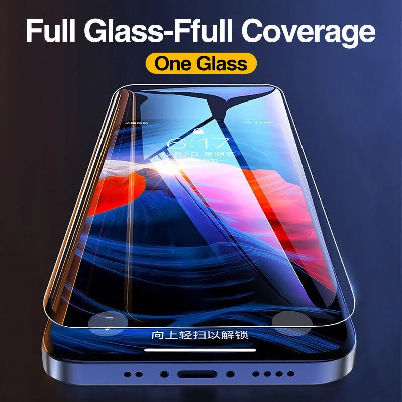Four tempered glass screen protectors for iPhone with anti-blue light film