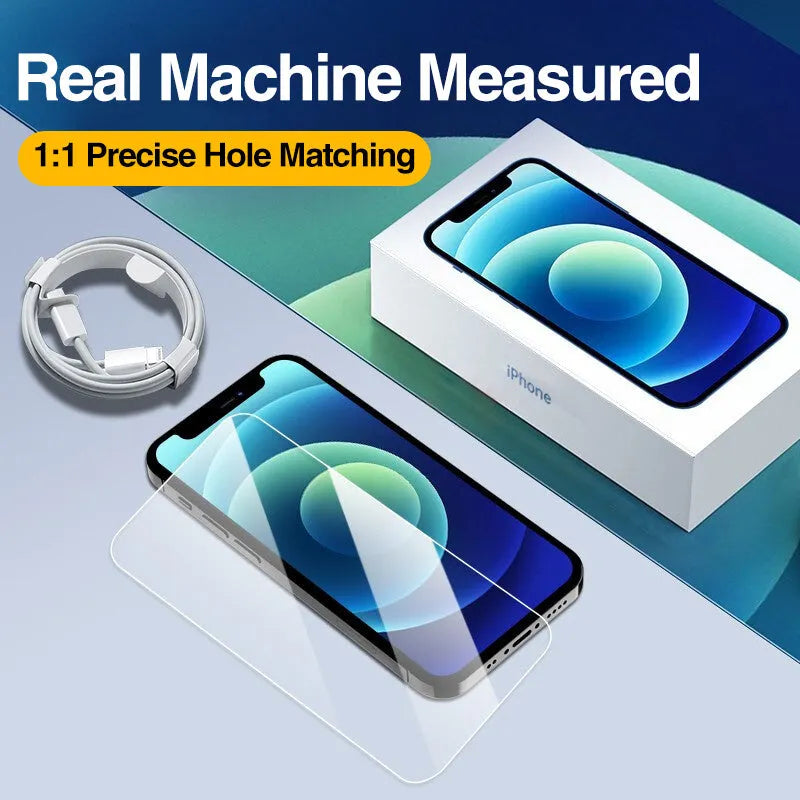 Four tempered glass screen protectors for iPhone with anti-blue light film