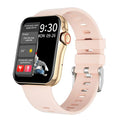 D06 smart watch with colour screen and liquid silicone strap in black, blue, grey, or pink