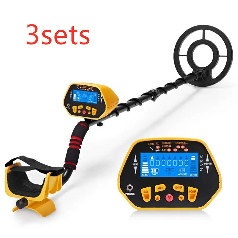 GC1028 black and yellow metal detector with LCD display and waterproof search coil