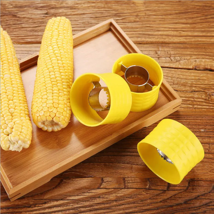 Yellow manual corn grinder thresher with corn-shaped design and PP grip
