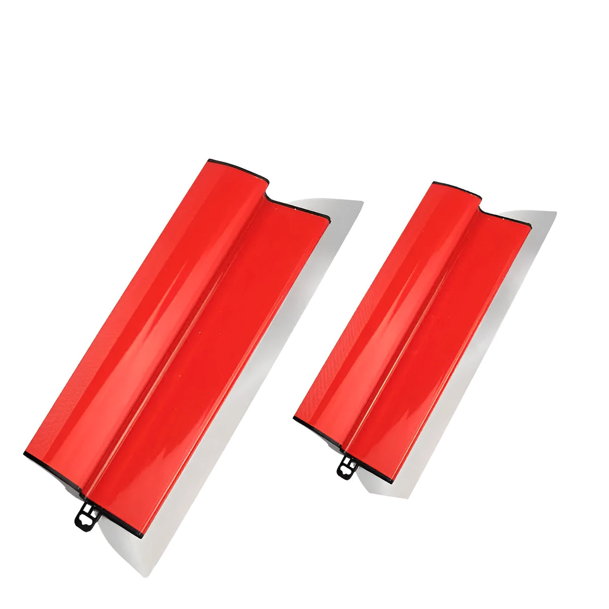 Red leveling scraper with 40cm stainless steel blade for putty scraping and wallpaper pasting