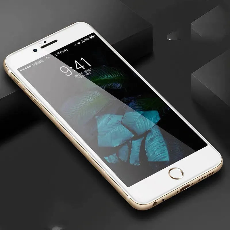 iPhone tempered glass screen protector showing full coverage design for 6 7 8 models