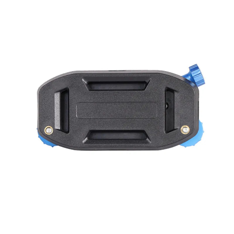 Plastic sports camera backpack clip in red or blue with shoulder strap attachment