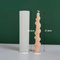 Screw wax silicone mould for rotating lace candles in photograph colour showing spiral pattern design
