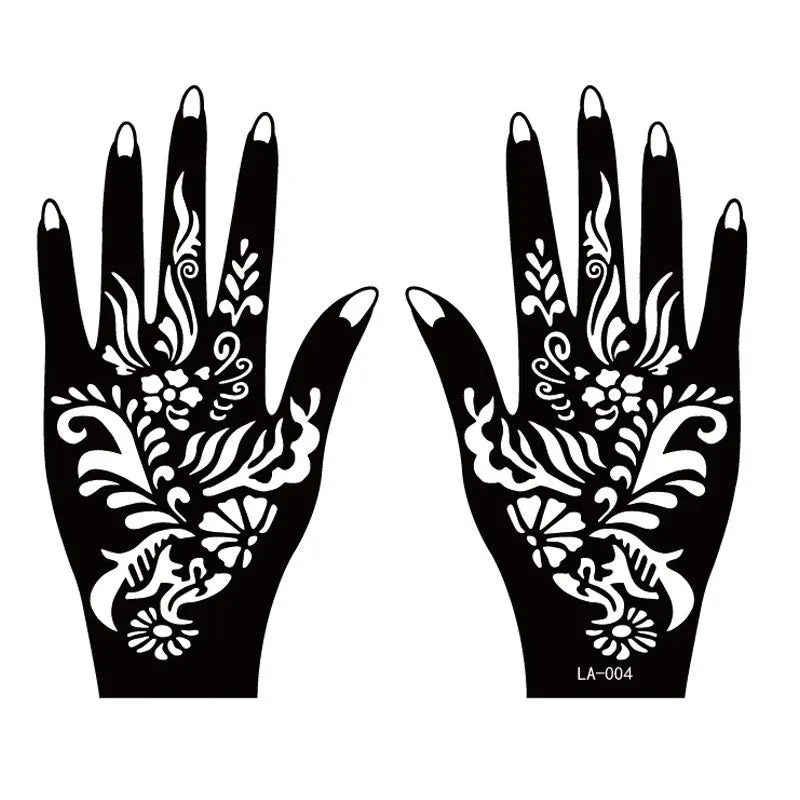 2 sheets black craft paper hand tattoo decal henna stencil for temporary hand use