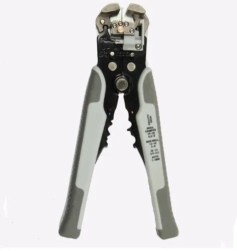 Yellow 3-in-1 automatic wire stripper crimping pliers with alloy steel jaws for 10-24 AWG cables