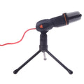 Black wired computer microphone with clip holder for PC use