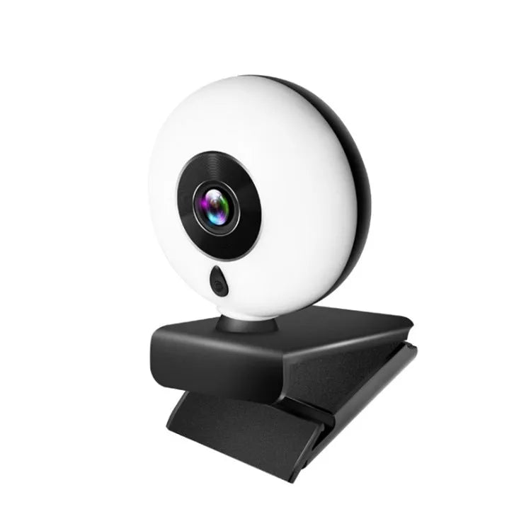 Black 2K HD USB webcam for PC with 12mm focal length and 10m effective distance for live streaming and video conferencing