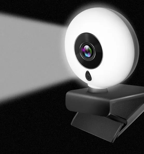 Black 2K HD USB webcam for PC with 12mm focal length and 10m effective distance for live streaming and video conferencing
