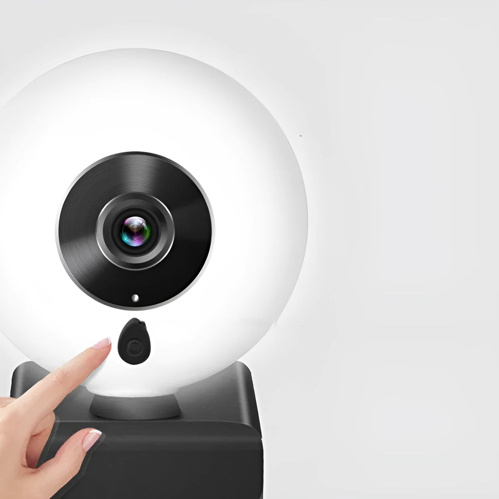Black 2K HD USB webcam for PC with 12mm focal length and 10m effective distance for live streaming and video conferencing