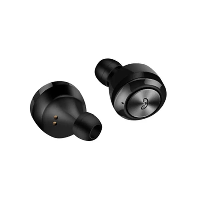 A6 black and white wireless Bluetooth earbuds with noise cancelling and 10 metre range
