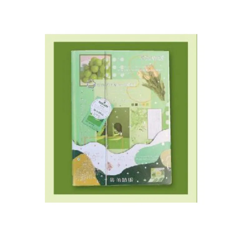 A6 hardcover notebook with PVC cover showing one of four decorative style options