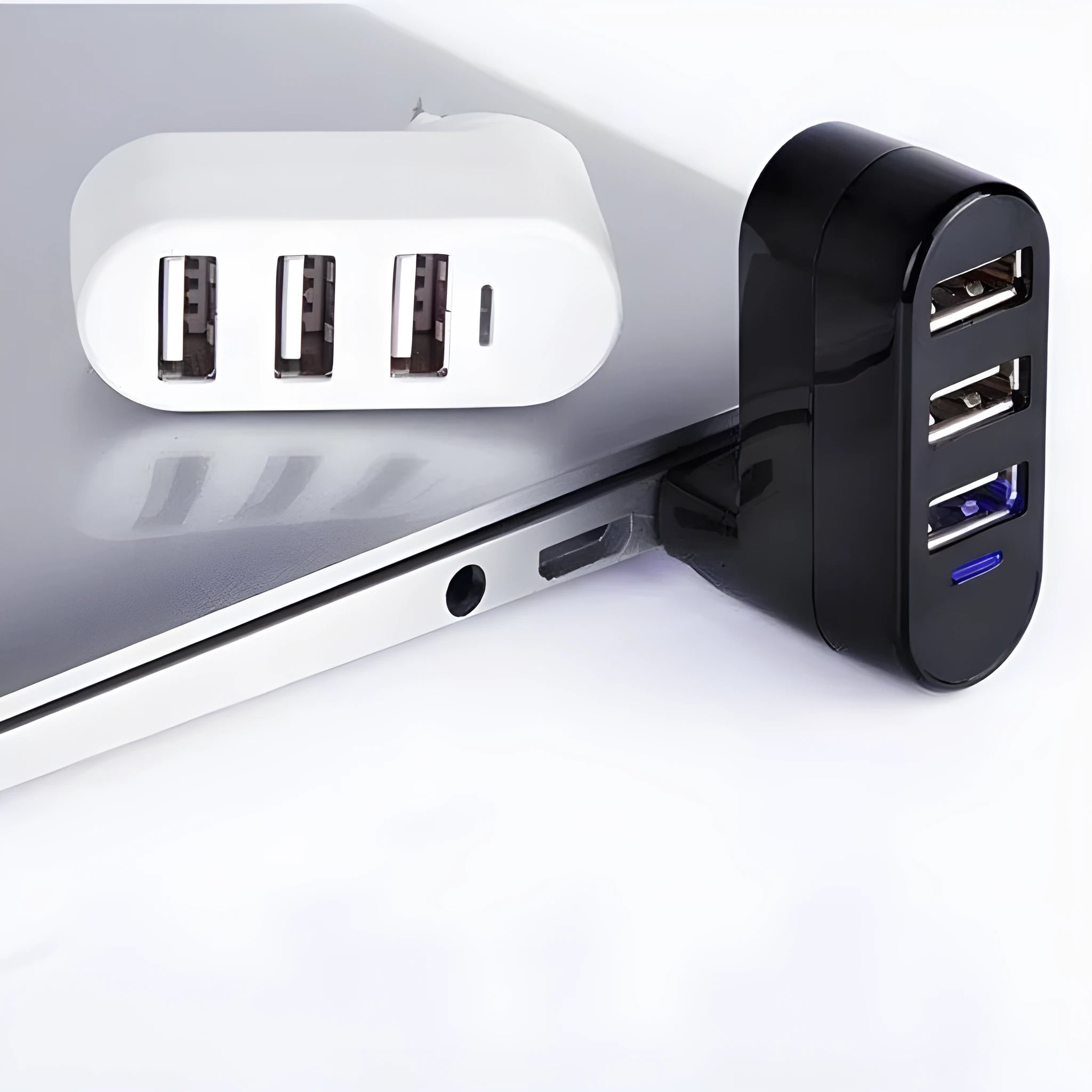 USB 2.0 multi-port hub expansion splitter in black or white colour for computer connectivity