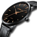 Casual quartz watch with alloy case, plexiglass mirror, and choice of mesh or leather straps in multiple colours