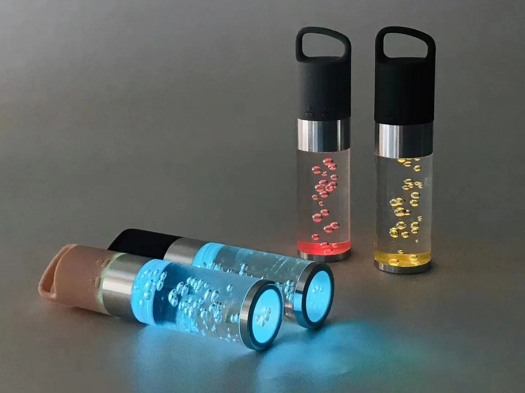 Compact Bluetooth speaker with colourful crystal lighting effects in pink colour option