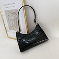 Korean style small square underarm bag in leopard print PU leather with shoulder strap