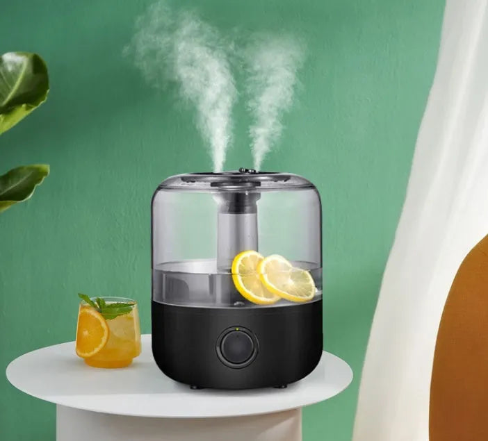 White and black humidifiers with 3L capacity and quiet operation for bedrooms