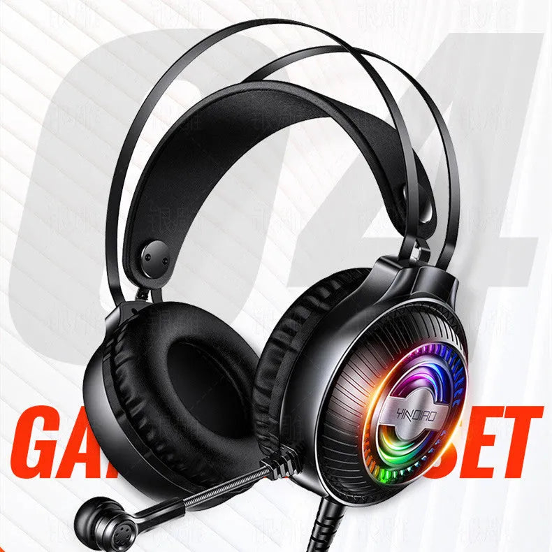 Wired PC headset with black protein earmuffs and 2.39-metre cable connected to 3.5mm plug