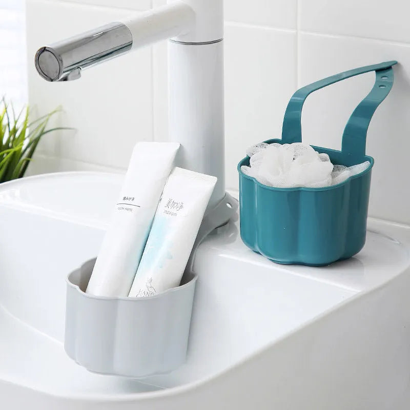 Nordic style plastic sink drain basket in dark blue with 20 x 10 x 7.5 cm dimensions