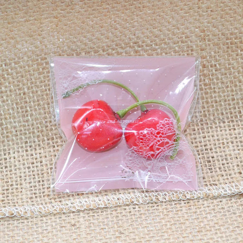 Pink self-adhesive plastic packaging bags for handmade soaps with UV printing
