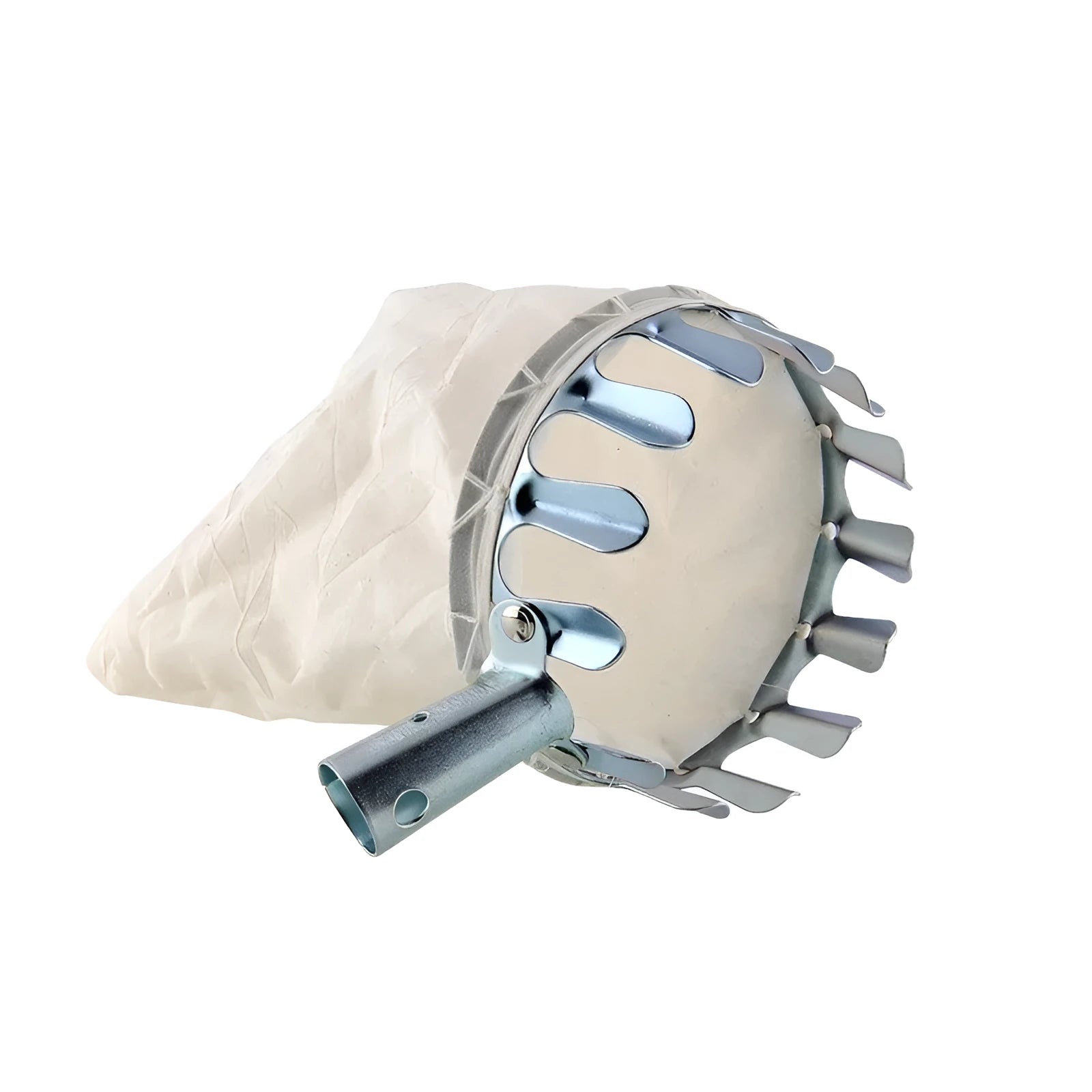 Steel frame fruit picker basket with cloth catching bag for garden harvesting