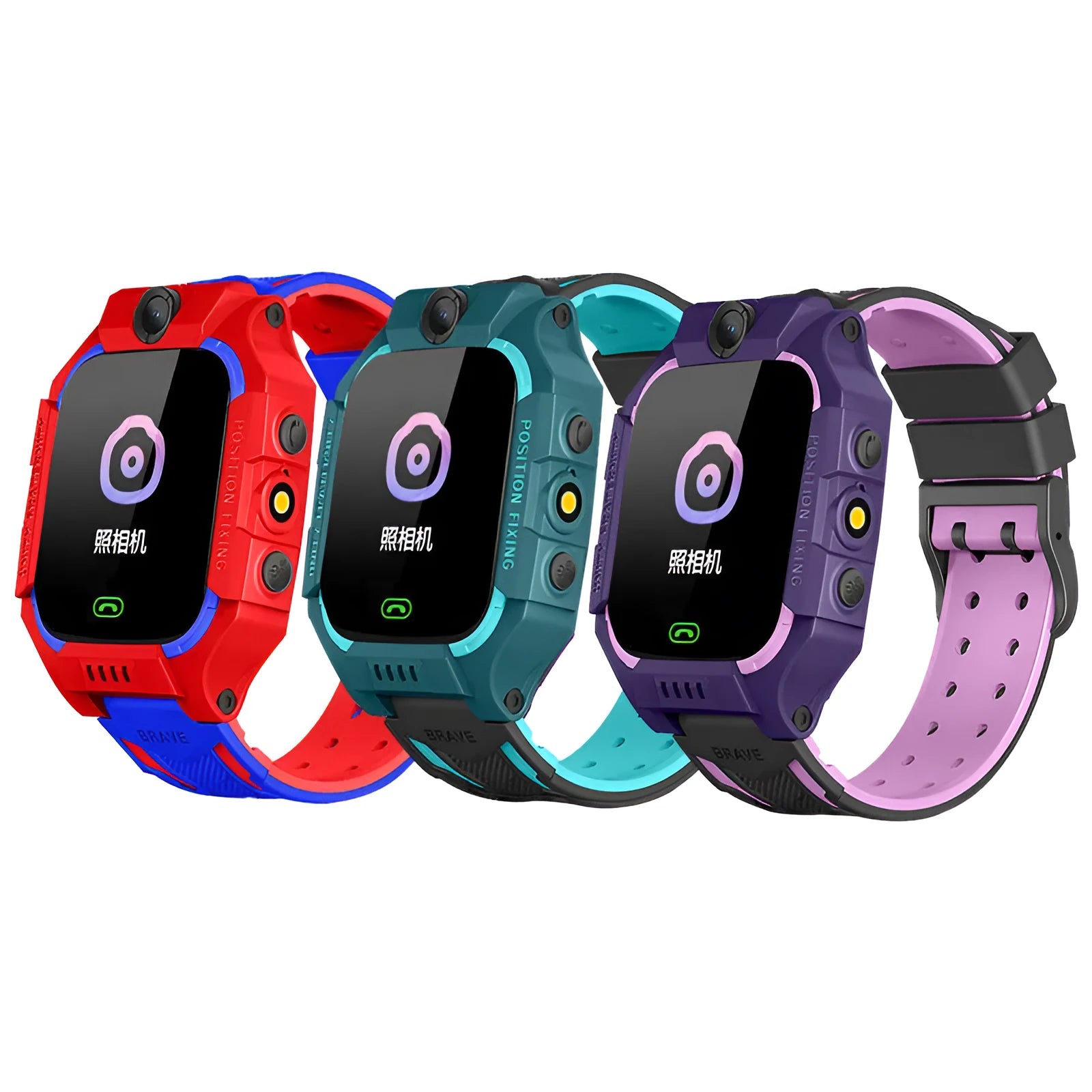 Z6 Q19 children's GPS smartwatch with 1.44-inch touchscreen in green, purple or red colours