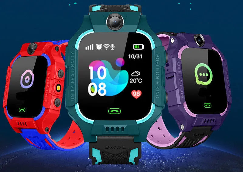 Z6 Q19 children's GPS smartwatch with 1.44-inch touchscreen in green, purple or red colours