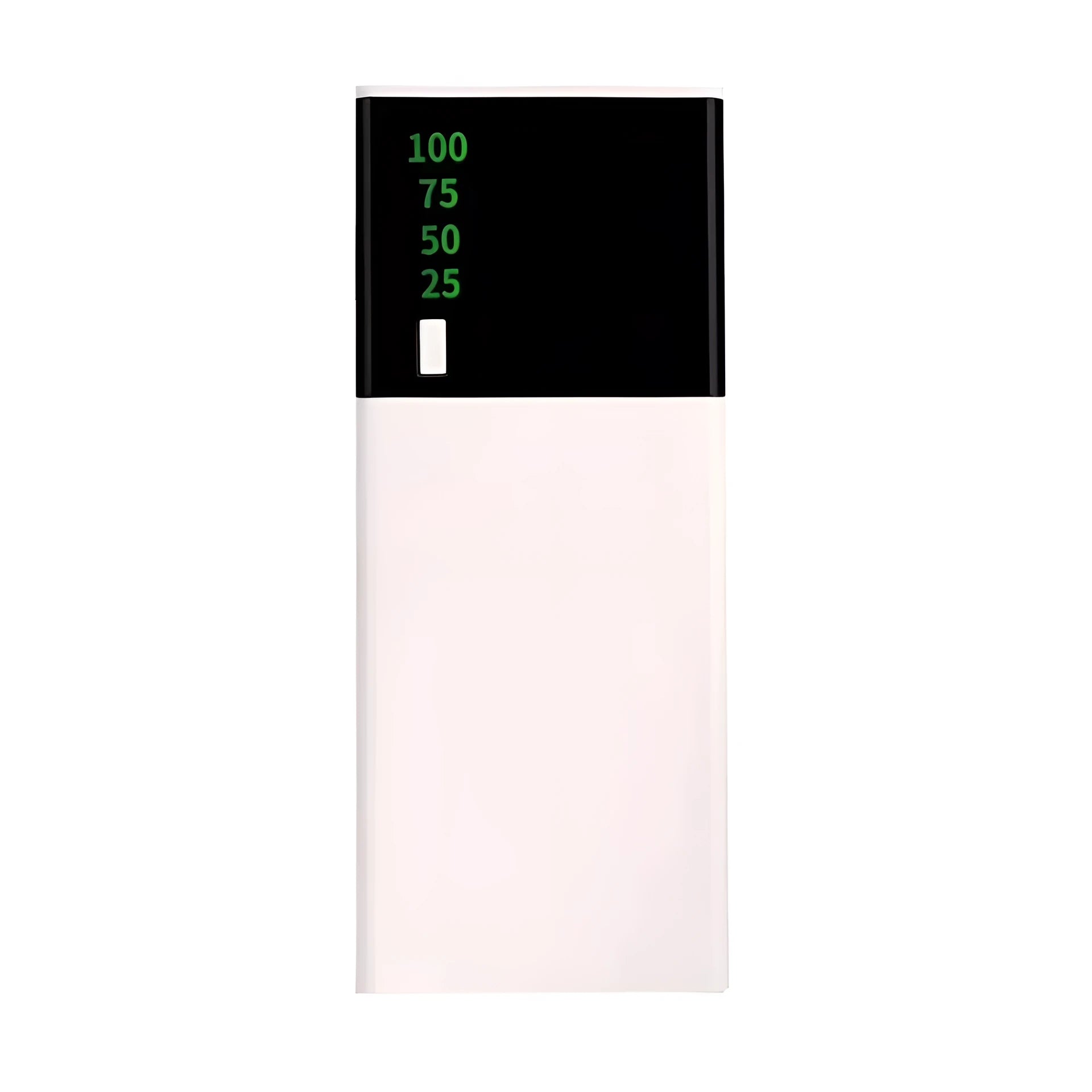 Black Rice 20000mAh power bank showing front view with compact rectangular design