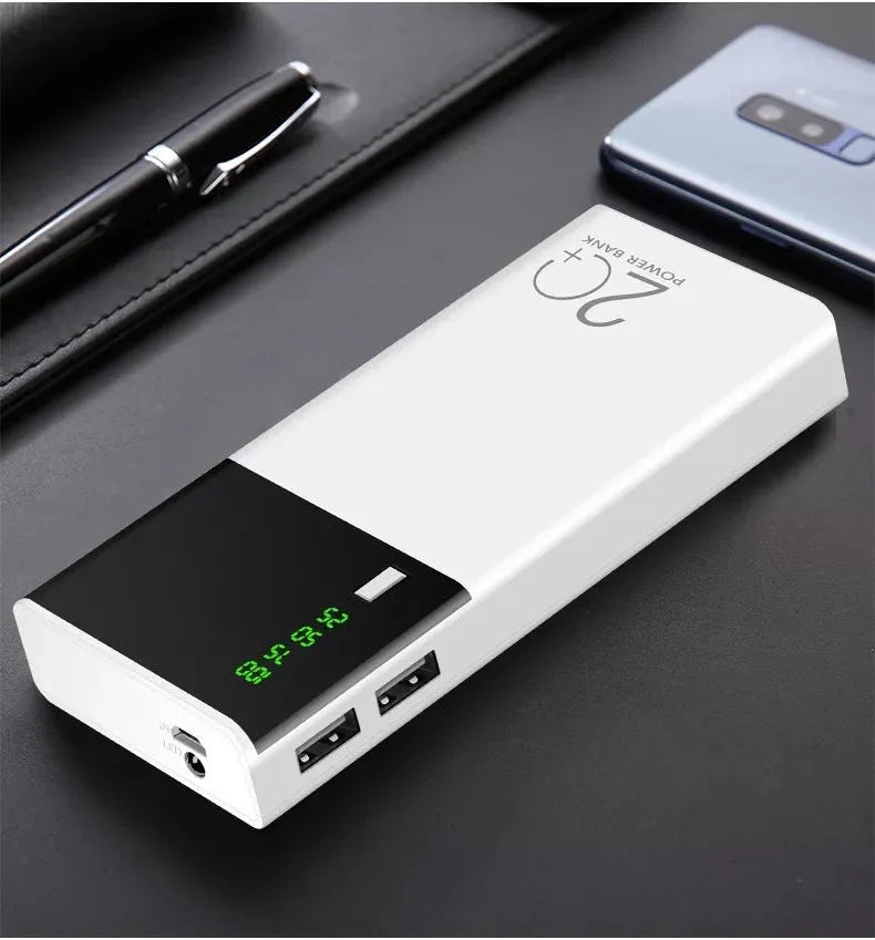 Black Rice 20000mAh power bank showing front view with compact rectangular design