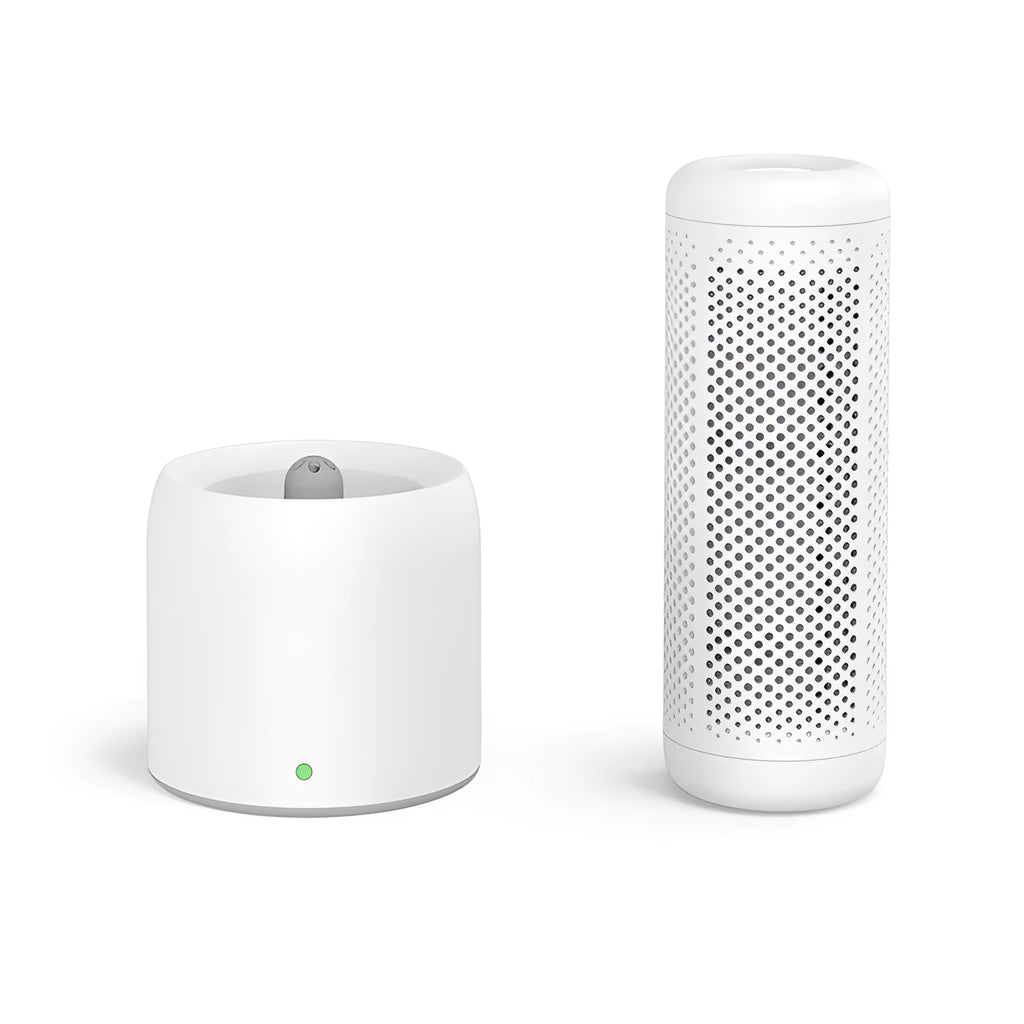 Small white household dehumidifier with 1 litre water tank for rooms up to 10 square metres
