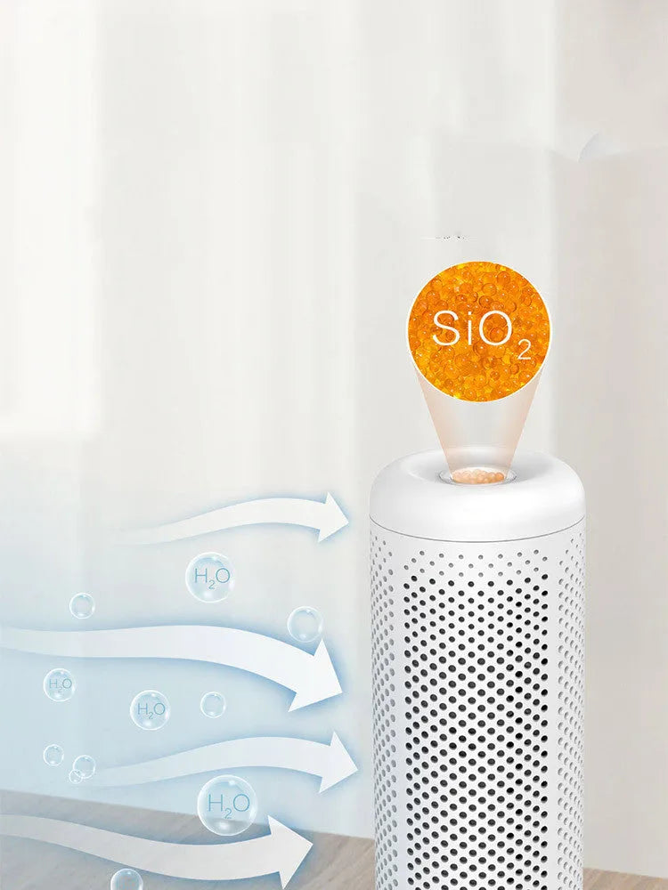 Small white household dehumidifier with 1 litre water tank for rooms up to 10 square metres