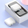 Compact black power bank with 20000mAh capacity and a small LED flashlight on the side.