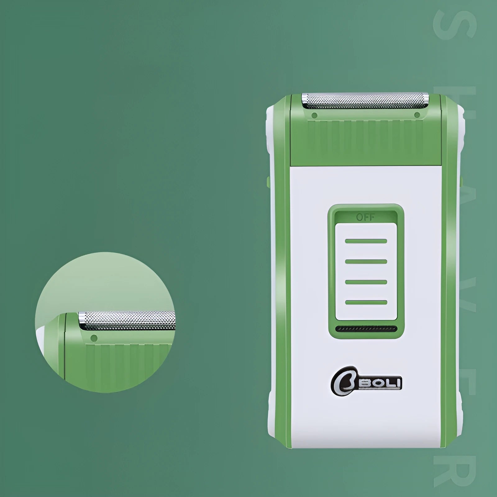 Reciprocating double-layer net electric shaver Model L2 in photo colour on a white background.
