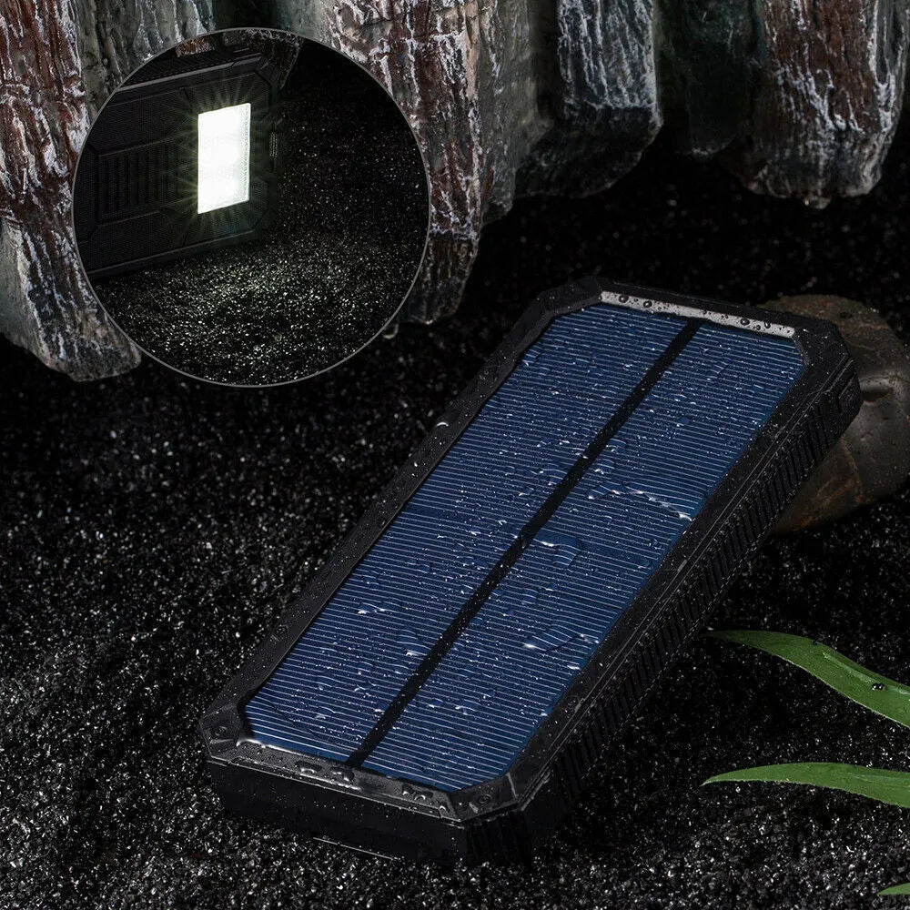 Factory three proofs solar power bank in orange, yellow, black, or green colours showing USB ports